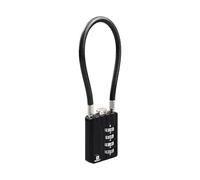 RESET-204 Lucchetto con cavo e codice a 4 cifre, 18 cm, 5 mm, 1 pezzo, nero