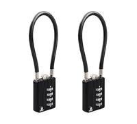 RESET-204 Lucchetto con cavo e codice a 4 cifre, 18 cm, 5 mm, 2 pezzi, nero | Due lucchetti indipendenti con codici diversi; cavo da 18 cm per punti vicini.