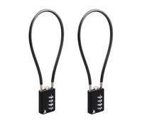 RESET-204 Lucchetto con cavo e codice a 4 cifre, 30 cm, 5 mm, 2 pezzi, nero