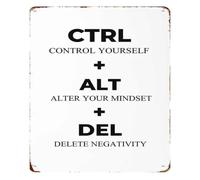 Reset Button Ctrl Alt Delete Sign 12x8 Inch