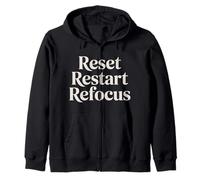 Reset Restart Refocus Growth Productivity Mindset - Felpa con Cappuccio