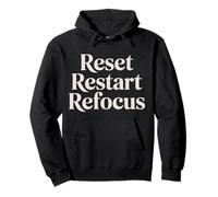 Reset Restart Refocus Growth Productivity Mindset - Felpa con Cappuccio