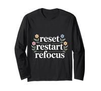 Reset Restart Refocus Growth Productivity Mindset - Maglia a Manica