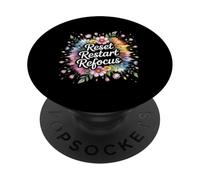 Reset Restart Refocus Growth Productivity Mindset - PopSockets PopGrip Adesivo