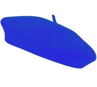 reshmena Berretto da donna in stile francese, in lana, tinta unita, classico, unisex, morbido, caldo, per attività all'aperto, vintage, per artisti, Blu reale, Taglia unica