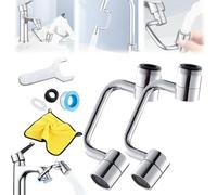Residencew - Estensione per aeratore per rubinetto, girevole a 1440°, per cucina e bagno, con 2 modelli, prolunga per aeratore per lavello del bagno (2 set)