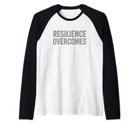 Resilience Overcomes - Citazione motivazionale, retrò. Maglia con Maniche Raglan