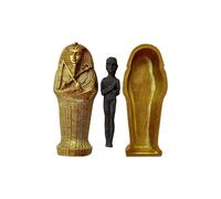 Resin Ancient Egyptian Coffin Figurine Sculpture Egypt Mummy Statue Small Ornaments Miniature Model Home Decoration Collect
