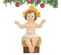 Resin Baby Jesus - Illuminated Christian Figurine with Light, Collectible Holy Statue, Religious Nativity Table Piece | Decorative Ornament for Church Office Holiday Celebration Christmas Believers