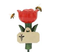 Resin Bee Watering Station, Flower Style Outdoor Drinking Cup Set, Garden Pollinator Hydration Feeder Decor, Wildlife Bee Butterfly Hummingbird Water Dish, for Backyard Courtyard Park Use