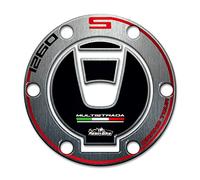 Resin Bike Adesivi Moto Compatibile con Ducati Multistrada 1260 S 2018-2020 Keyless. Protezione Tappo Serbatoio da Urti e Graffi. Adesivo Resinato con Effetto 3D
