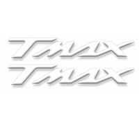Resin Bike Adesivi per scooter compatibili con Yamaha Tmax 2001-2019. Protezione scooter da urti e graffi. Adesivi per coppie in resina con effetto 3D 16 x 2,6 cm - bianco
