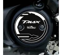 Resin Bike Adesivi Scooter Compatibile con Yamaha Tmax 500 e 530 2001-2016. Protezioni Carter Variatore da Urti e Graffi. Coppia Adesivi 3D Resinati - Effetto Carbonio e Bianco
