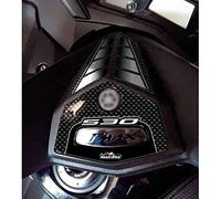 Resin Bike Adesivi Scooter Compatibile con Yamaha Tmax 530 2012-2016. Protezione Centrale Zona Manubrio da Urti e Graffi. Adesivi 3D Resinati - Effetto Carbonio e Bianco