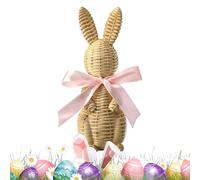 Resin Bunny Figurine Statue - 20CM Easter Rabbit Decor Spring Tabletop Ornament, Handcrafted Bunny Figurine Decor | Holiday Mantel Desktop Bookshelf Table Centerpiece Indoor