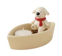 Resin Candle Holder - Compact Size Cute Candle Stand for Decorative Display, Anti Tip Stabile Base with Functional Support, Funny Table Decor for Kitchen Office Desk Shelf Counter, Hand Painted Style