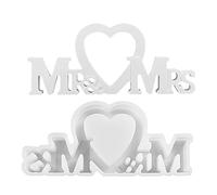 Resin Casting Mold - Mr Mrs Silicone Form, Wedding Heart Shaping Tool, Crafting Jewelry Maker Kit | Elegant Decorative Casting System For Valentine Wedding anniversaryY Engagement Bridal Shower Party