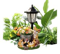 Resin Cat Solar Statue - Multifunctional Planter Night Light | Garden Patio