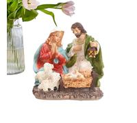 Resin Christmas Decorations - Holy Family Statue,Nativity Scene Jesus Statue Desk Figurine | Resin Christmas Decorations Home Decor for Bookshelf Dorm Fireplace Indoor Bedroom Living Room Table Hotel