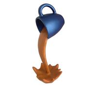 Resîn Coffee Cùp Sculptuře, Floating Overflowing 3D Splash Coffee Cup Ornament, Creative Art Sculpture Home Desktop Decoration Craft, Hand-Painted Resin, Actual Color May Vary Slightly, 1 Piece
