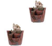 Resin Creative 2Pcs Succulent Planters Hanging Decorative Flowerpots