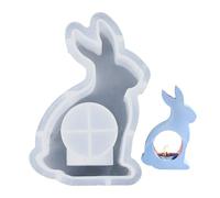 Resin Easter Bunny Holder Mold, Candle Mold for Home Decoration, Silicone Perfect for Holiday Crafts, and Birthday Decorations, Sizes: 13x8.5x4.2cm/15.3x11x4.2cm