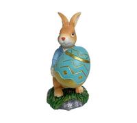 Resin Easter Rabbit Statue Garden Statue Rabbit Figurine Ornament with Easter Egg for Lawn Table Dec