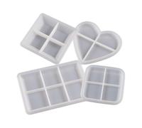 Resin Epoxy Coaster Mold, Silicone Cup Mat Casting Tool, Tray Storage Set | Epoxy Craft Crafting Supply, Round Square Drink Mat Form, Flexible DIY Tray Holder, Home Table Decor Kit, Reusable Art