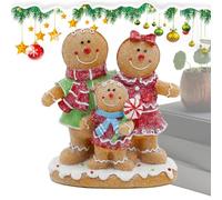 Resin Gingerbread Man Decorations - Festive Holiday Figurine | Christmas Statua Ornaments for Tabletop Bedside Shelf Living Room Nursery Bedroom Counter Season Display