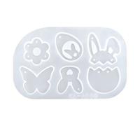 Resin Jewelry Molds - Easter Template for Crafting | Bunny Egg Flower Butterfly Pattern with Silicone Build & Artistic Earring Maker for Family, Girls, School and Festive Decoration 11 × 8,3 cm
