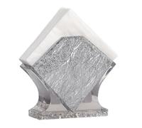 Resin Napkin Holder - Square Commercial Paper Towel Stand (570g) - Tabletop Vertical Storage in 4 Colors Portatovaglioli(Silver 1)