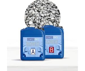 Resin Pro Kit Completo Per Pavimento Per Esterno, Pavimento Esterno in Ciottoli e Resina, Kit con Resina per Pavimenti Facile da Applicare, Ghiaia stabilizzata (Grigio Bardiglio, Legante Trasparente)