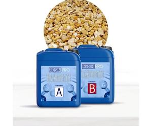Resin Pro Kit Completo Per Pavimento Per Esterno, Pavimento Per Esterno in Ciottoli e Resina, Kit con Resina per Pavimenti Facile da Applicare, Ghiaia stabilizzata (Giallo Mori + Legante Trasparente)