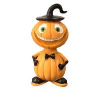 Resin Pumpkin Figurine - 16cm/6.3inch Humorous Pumpkin Men Sculpture, Artistic Halloween Centerpiece, Creativee Thanksgiving Decoration | Uniquee Holiday Tabletop Accent, Long-Tail Festive Ornament