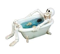Resin Skull Planter | Skeleton In Bathtub Garden Pot | Exquisitely Crafted Resin Cactus & Flowerpot Sculpture For Indoor Table, Desktop, Desk, Windowsill Decoration & Garden Crafts