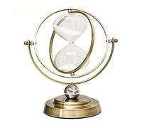 Resin Time Globe Glass Hourglass 15/30 Minutes Metal Can Rotate Craftwork Creativity Modern Art Home Desk Accessory (Size : 15min)