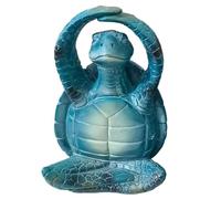 Resin Turtle Statue - Coastal Zen Yoga Turtle Decor | Blue Sea Pet Yoga Figurines | Pet Leaf-worth Meditation Sculpture | Coastal Beach Ornaments | Exercise Bathroom Living Room Accent Decor