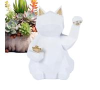 Resin Waving Cat Decor For Home Office Desk Display