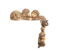 Resina 3 Pezzi di Scimmie Carine Decorative Statue di Famiglia di Scimmie Disegnate a Mano Decorazione da Appendere, Decorazione Creativa, Decorazione del Giardino, Decorazione della Camera da Letto