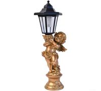 Resina ad energia solare per la luce della statua di Cupido per il giardino | Resina sintetica di alta qualità, resistente alle intemperie e ai raggi UV, per tutte le stagioni