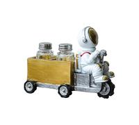 Resina Astronauta Peperoni Bottiglia Sali Dispenser Figurine Ornamento Decorativo 2 Condimento Figurine Resina Decorazione Astronauta Statua Sale & Pepperoni Holder Ornamento