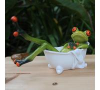 Resina Creative 3D Rana Nella Vasca Da Bagno Figurina Home Office Tavola Regalo