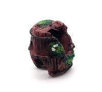 Resina di ricambio per barile rotto, pratica grotta d'acqua, capanna per acquario, paesaggistica, decorazione verde e rosso intenso, esigenze per animali domestici, pratico e popolare, design