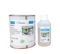 RESINA EPOSSIDICA ALL'ACQUA PER PAVIMENTI E PIASTRELLE COLORATA 1 L (A+B) 6/8 Mq