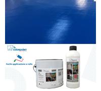 RESINA EPOSSIDICA BICOMPONENTE PER PAVIMENTI BLU 5015 LUCIDA 5Kg B 45/55 Mq