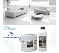 RESINA EPOSSIDICA BICOMPONENTE PER PAVIMENTI COLORATA LUCIDA 5Kg A+B 40/55 Mq