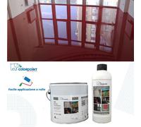 RESINA EPOSSIDICA BICOMPONENTE PER PAVIMENTI ROSSA RAL3013 5 Kg A+B fino a 55 Mq