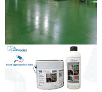 RESINA EPOSSIDICA BICOMPONENTE PER PAVIMENTI VERDE LUCIDA 5Kg B 45/55 Mq