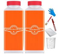 Resina epossidica con indurente, kit di riparazione in vetroresina per barche, auto, modellismo, costruzione di veicoli - 0,3 kg compreso tessuto roving in fibra di vetro 160 g/m² - BEKATEQ BK-170EP