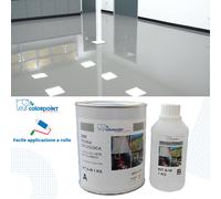 RESINA EPOSSIDICA PROFESSIONALE PER PAVIMENTI COLORATA LUCIDA 1Kg (A+B) 9/11 Mq
